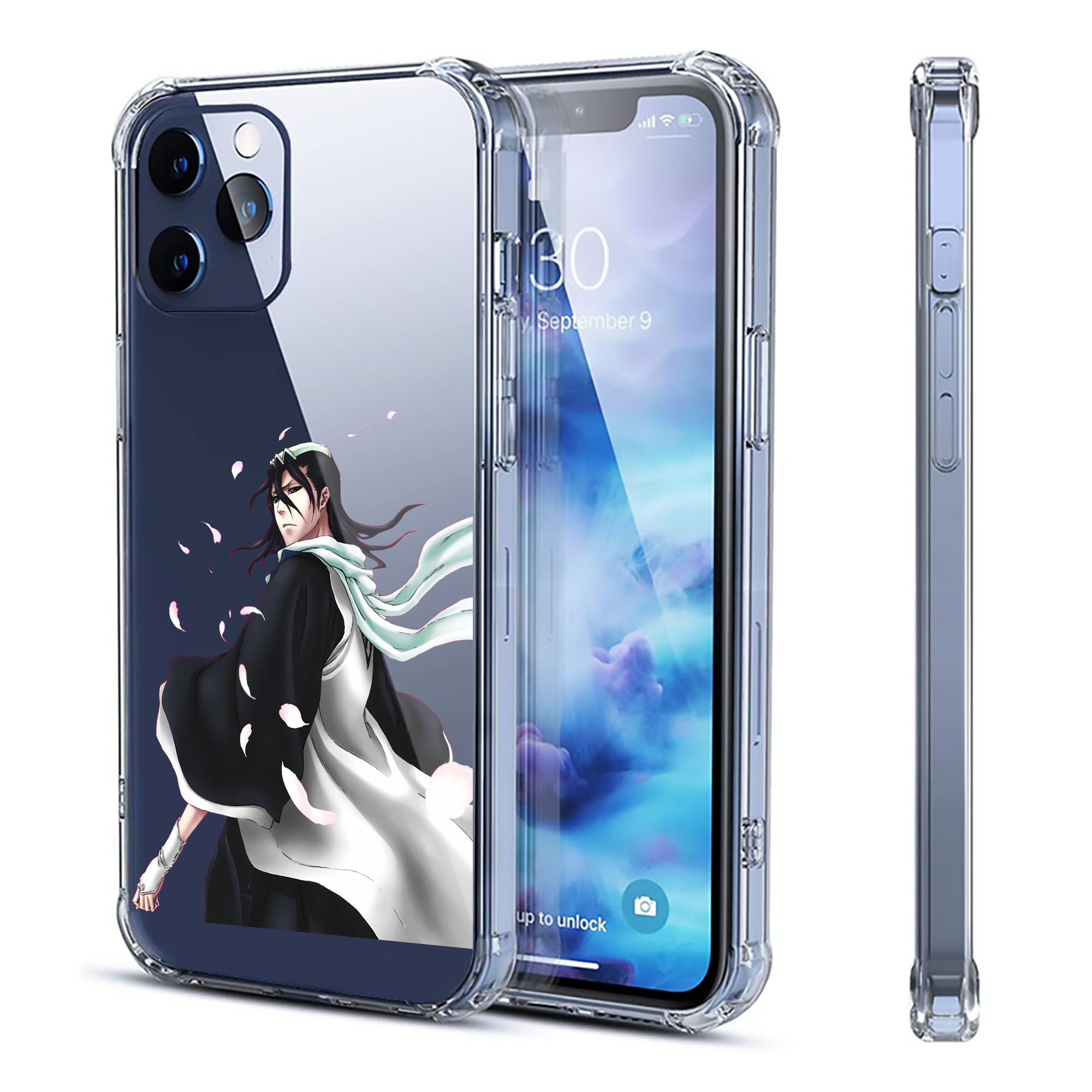 （画像用） ブリーチ くちき びゃくや BLEACH Kuchiki Byakuya 【iPhone 12シリーズ対応】透明スマホケース（クリアソフトケース）